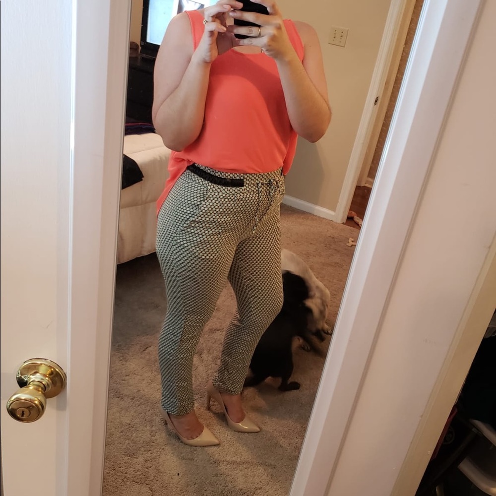 Zara drawstring printed pants